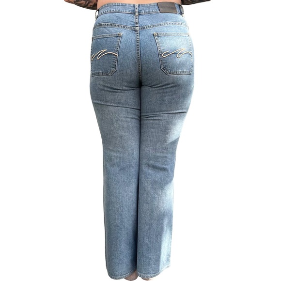 Y2K Nevada Embroidered Bootcut Jeans 12 | Mid Rise Stretch, Zip Pocket - Picture 3 of 6